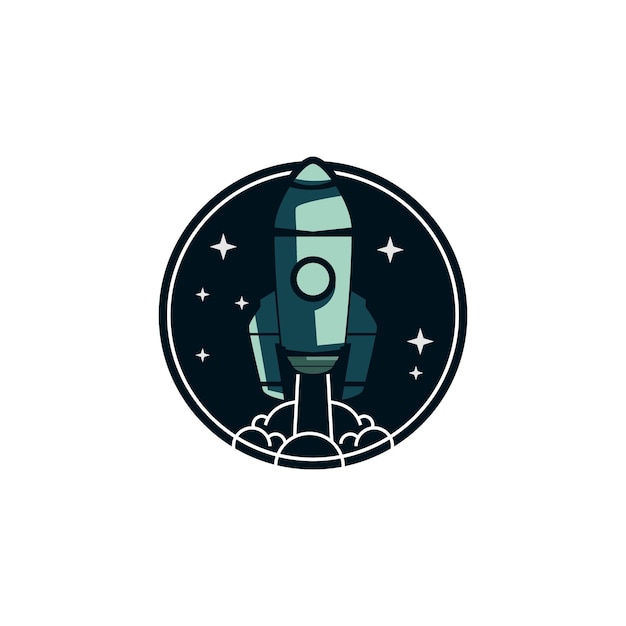 Raket Logo Design Vector Space Craft Logo Design Concept