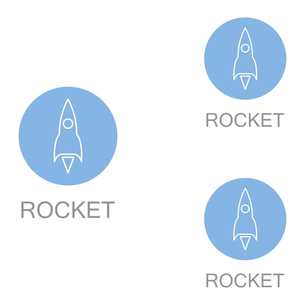 Raket logo en symbool ontwerp vectorillustratie