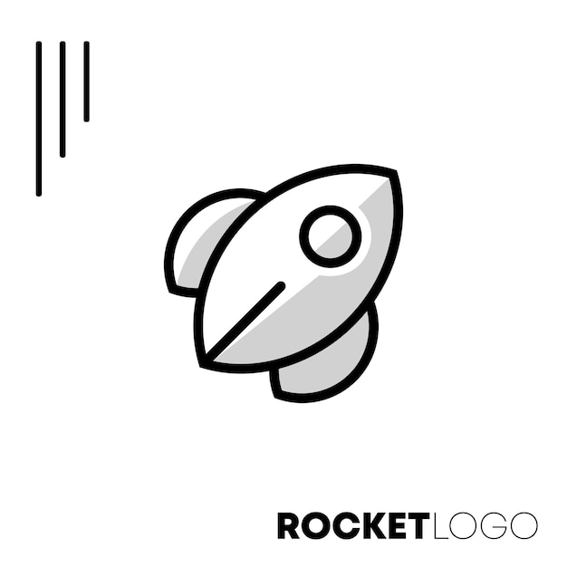 Raket minimalistische logo ontwerp illustratie sjabloon