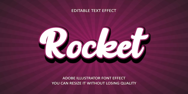 Raket vector tekst lettertype effect