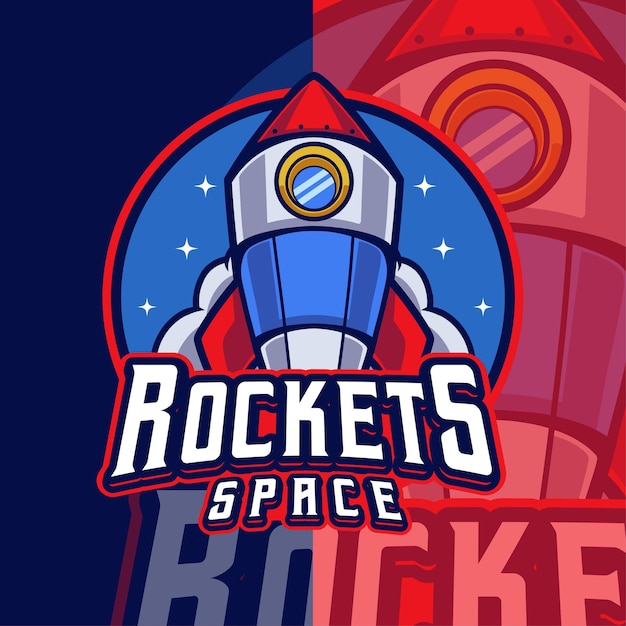 Raketten Ruimte Badge Logo Sjabloon