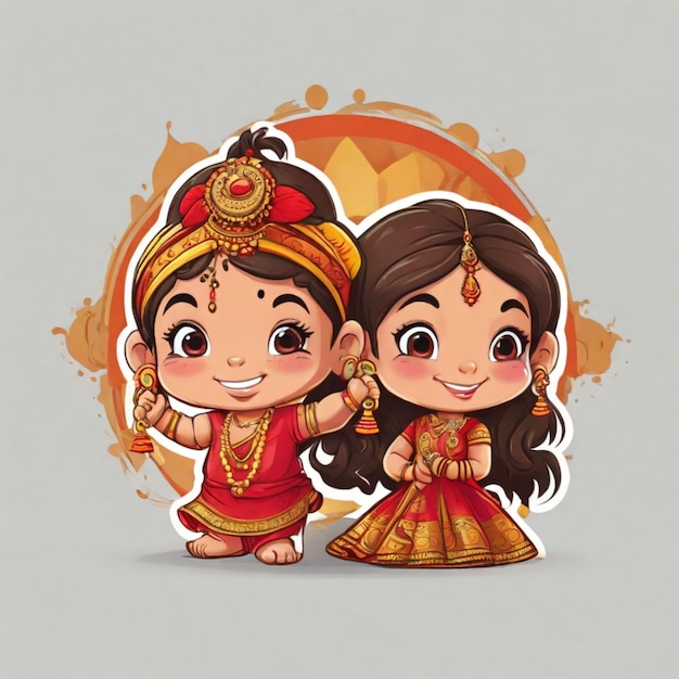 Vector rakhi cartoon vector background