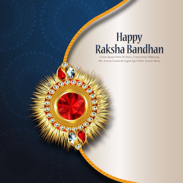 행복 Raksha Bandhan 흰색 창조적 인 배경 Rakhi 디자인