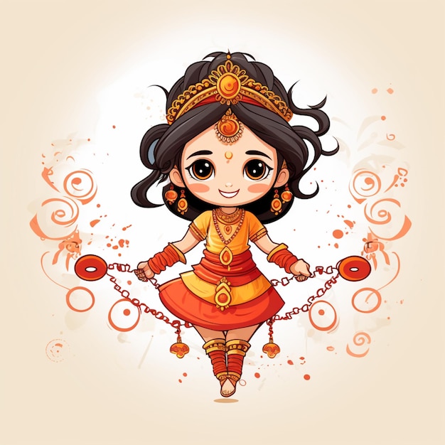 Vector rakhi drawing cartoon vector