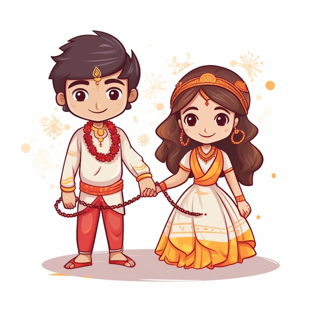 Rakhi drawing cartoon vector