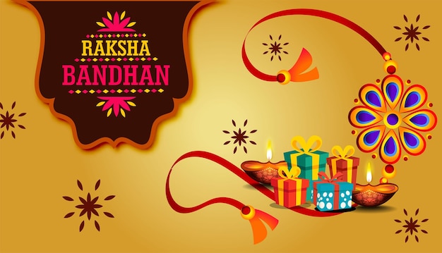 Rakhi Festival Background Design with Creative Rakhi Illustration, Indian festival Raksha Bandhan