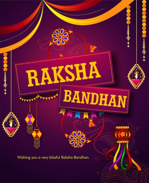 크리에이 티브 Rakhi 일러스트와 함께 Rakhi 축제 배경 디자인, 인도 축제 Raksha Bandhan