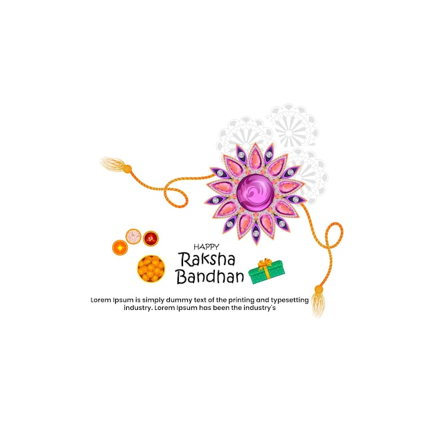 Rakhi festival background design con illustrazione creativa rakhi religiosi indiani