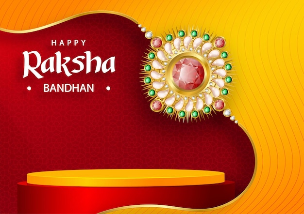 Raksha bandhan 3d podio stile palco rotondo per il festival indiano