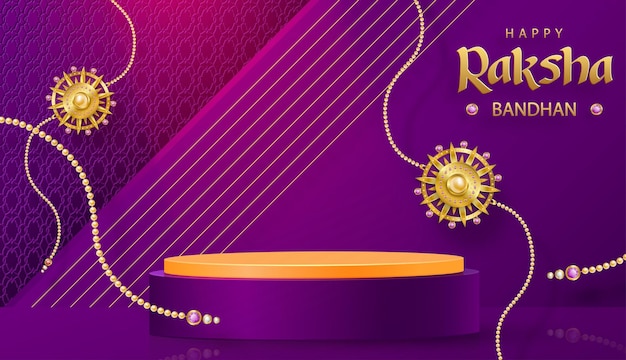 Raksha Bandhan 3d Podium round stage style for the Indian festival