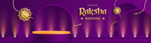 Raksha bandhan 3d podium round stage style for the indian festival
