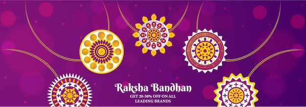 Raksha Bandhan biggest sale banner with beautiful rakhi