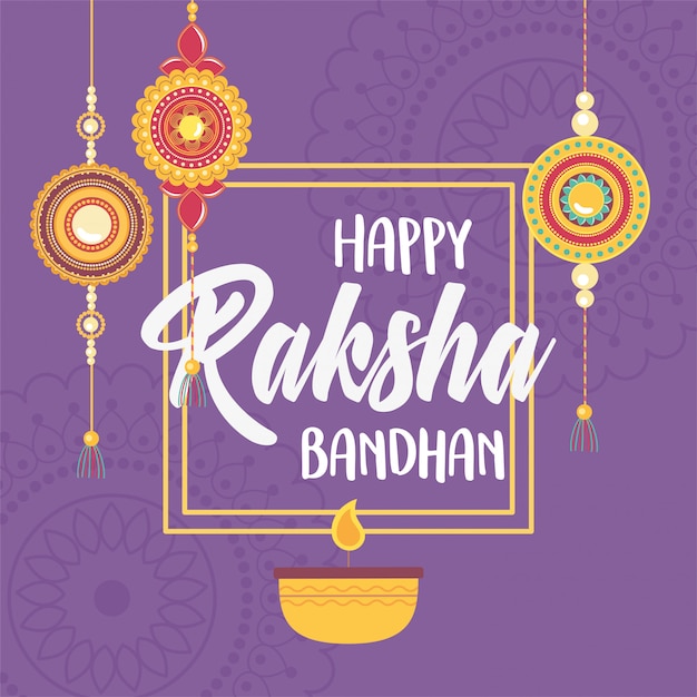 Raksha Bandhan, 양초와 사랑의 형제 자매 인도의 팔찌