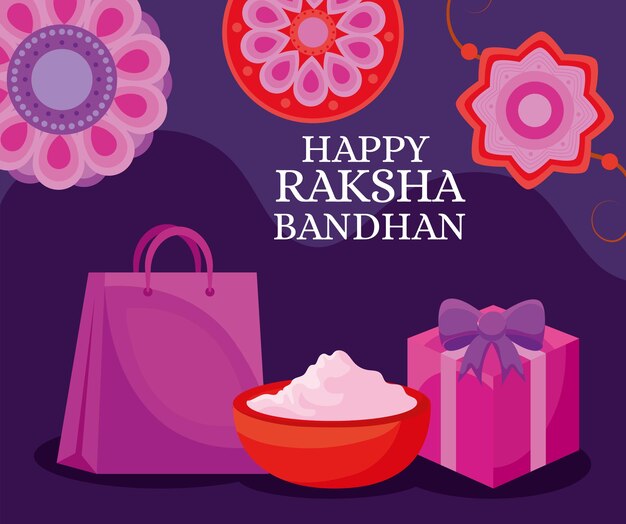 Vettore cartello raksha bandhan