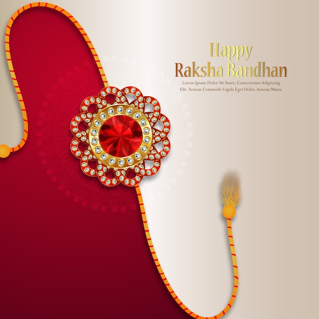 Vettore raksha bandhan greeting card design per happy raksha bandhan