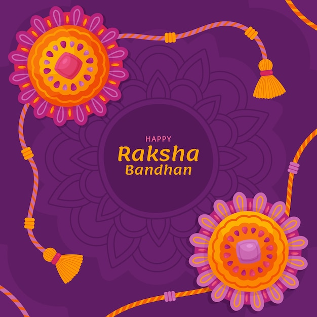 Raksha bandhan handgetekende vlakke afbeelding