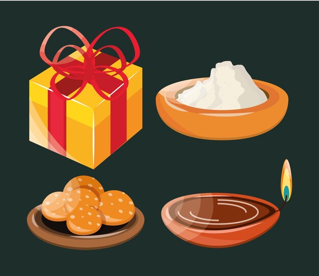 Vector raksha bandhan icons