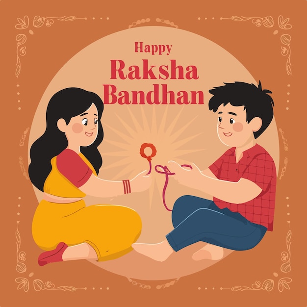 Vector raksha bandhan indian cultural festival background celebration