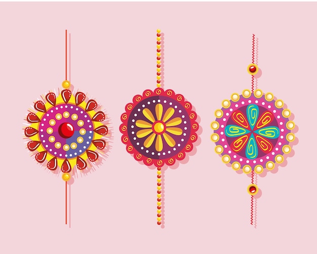 Vector raksha bandhan polsband icoon collectie