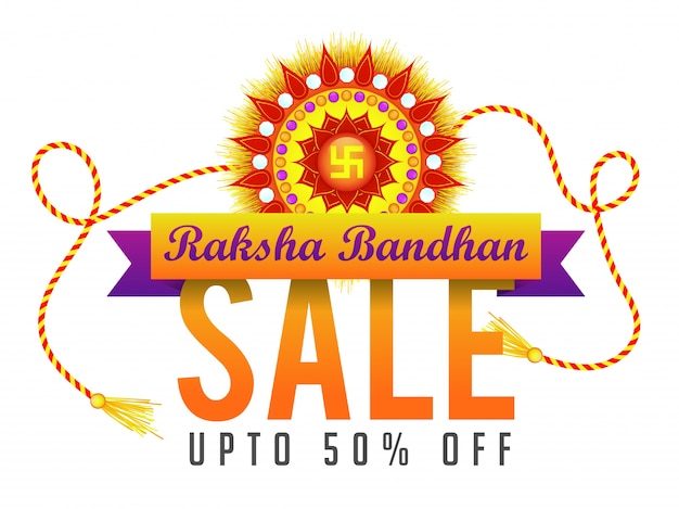 Raksha Bandhan 판매 포스터, 배너 또는 전단지.