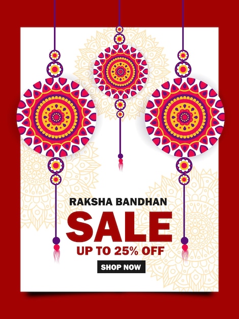 Raksha Bandhan Sale Verticale banner met 25 kortingsaanbod