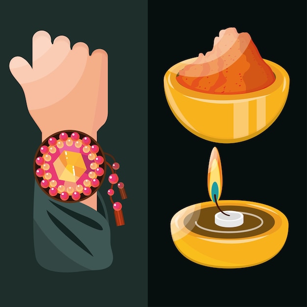 Vector raksha bandhan set