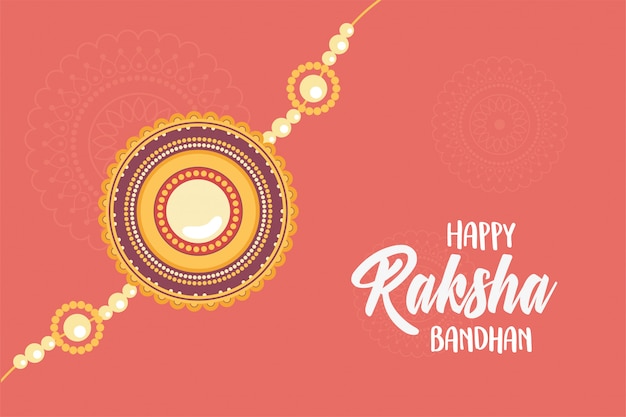 Vector raksha bandhan, traditional indian wristband symbol of love between brothers and sisters