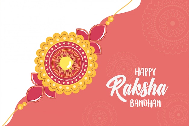 Raksha bandhan, traditionele indiase armband bloemenvorm symbool van liefde tussen broers en zussen