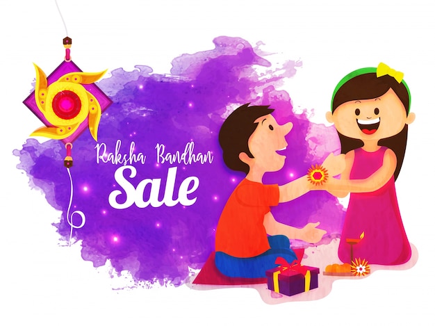 Raksha Bandhan Verkoop poster, banner of flyer.