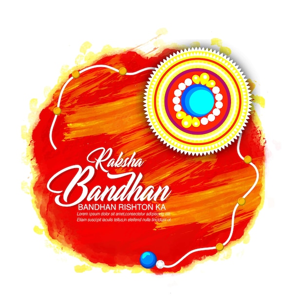 장식된 Rakhi와 Raksha Bandhan 및 텍스트 디자인을 위한 선물이 있는 Raksha Bandhan, 인도 축제