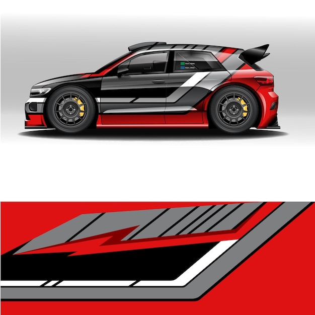 Rally auto modificatie vector sjabloon bewerkbaar