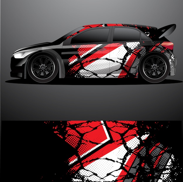 rally auto sticker grafische wrap, abstract ontwerp