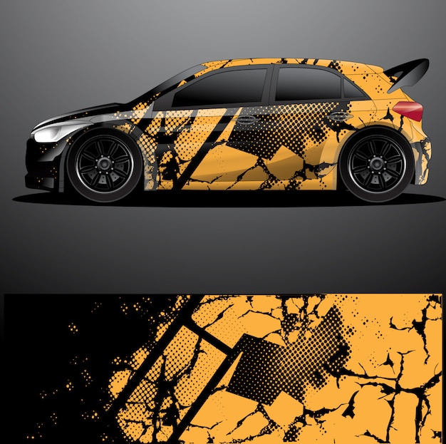 Rally auto sticker grafische wrap vector, abstracte achtergrond