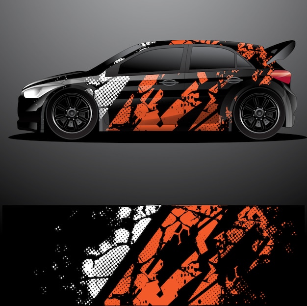 rally auto sticker grafische wrap vector, abstracte achtergrond