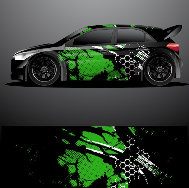 rally auto sticker grafische wrap vector, abstracte achtergrond