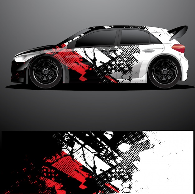 Rally auto sticker grafische wrap vector, abstracte achtergrond