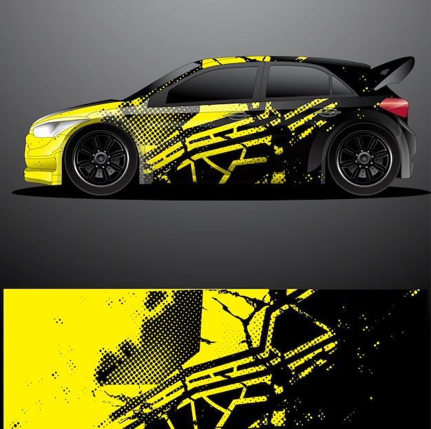 rally auto sticker grafische wrap vector, abstracte achtergrond