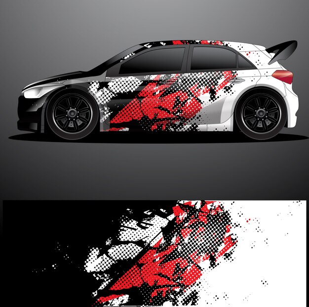 rally auto sticker grafische wrap vector, abstracte achtergrond