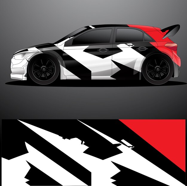 Rally auto sticker grafische wrap vector abstracte achtergrond