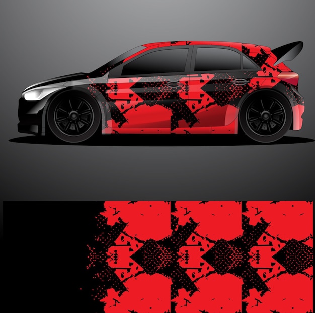 Rally auto sticker grafische wrap vector abstracte achtergrond