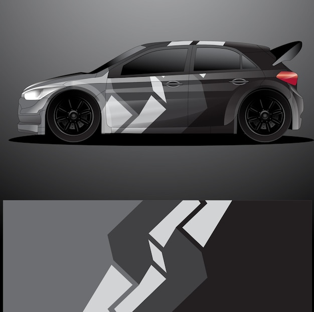 Rally auto sticker grafische wrap vector abstracte achtergrond