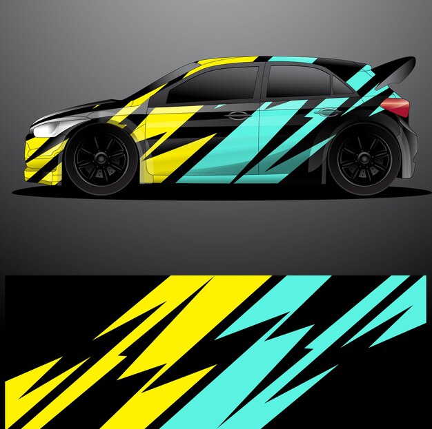 Rally auto sticker grafische wrap vector abstracte achtergrond