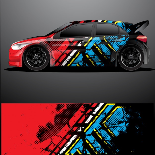 rally auto sticker grafische wrap