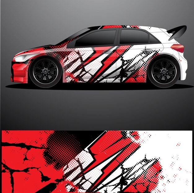 Rally car decal graphic wrap, abstract background