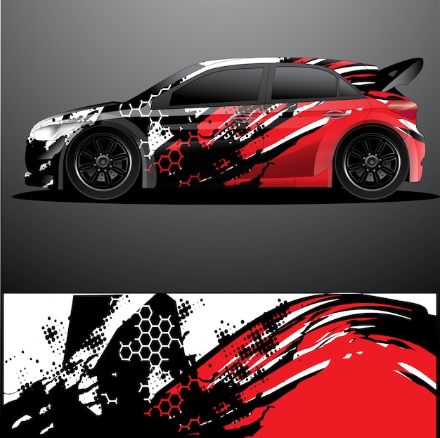 Vector rally car decal graphic wrap , abstract background
