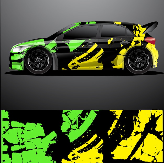 Rally car decal graphic wrap , abstract background
