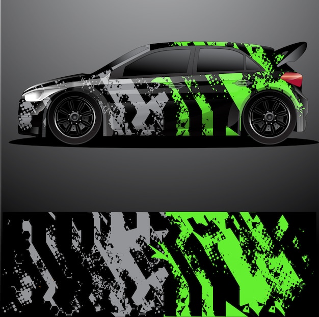 Rally car decal graphic wrap, disegno astratto