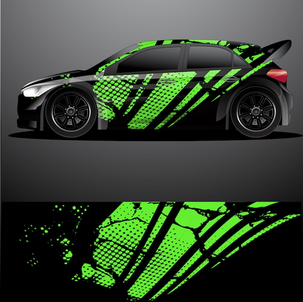 Rally car decal graphic wrap, disegno astratto