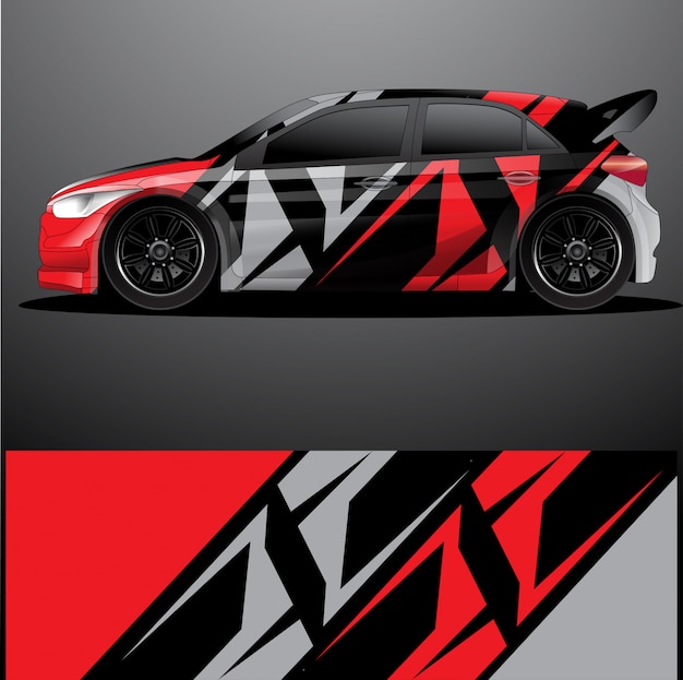 rally car decal graphic wrap  , abstract design