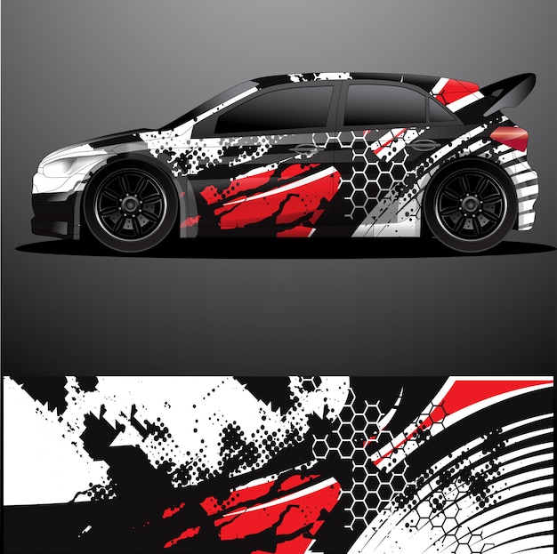 Rally Car Decal графическая упаковка вектор, абстрактный фон